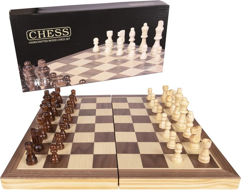 Wooden Chess Set, 11'' Chess Board Game with Wooden Storage Box & Magnetic Chess - Image 3