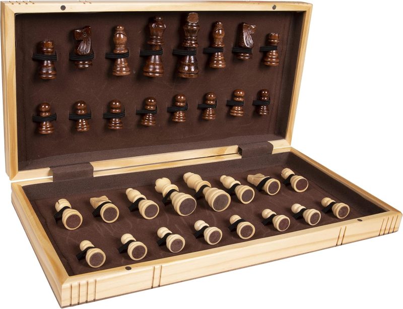 Wooden Chess Set, 11'' Chess Board Game with Wooden Storage Box & Magnetic Chess - Image 2