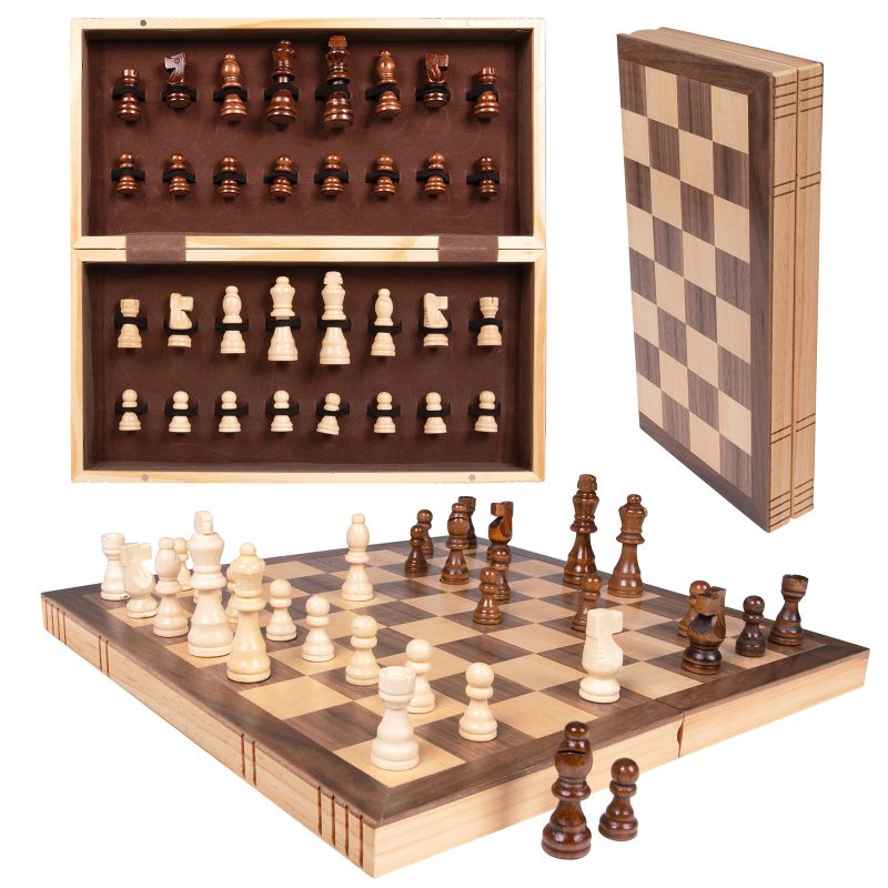 Wooden Chess Set, 11'' Chess Board Game with Wooden Storage Box & Magnetic Chess - Image 5