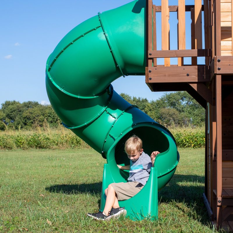 Backyard Discovery Cedar Cove Wooden Climbing Frame with 2 x Swings, Web Disc Swing and 2 x Slides - Image 7